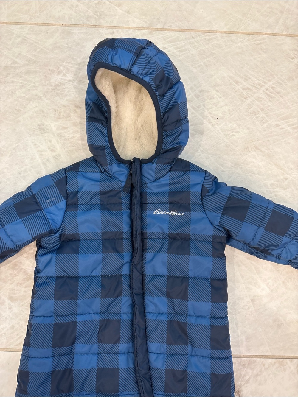 Eddie Bauer Blue Plaid Snowsuit - Picture 2 of 8